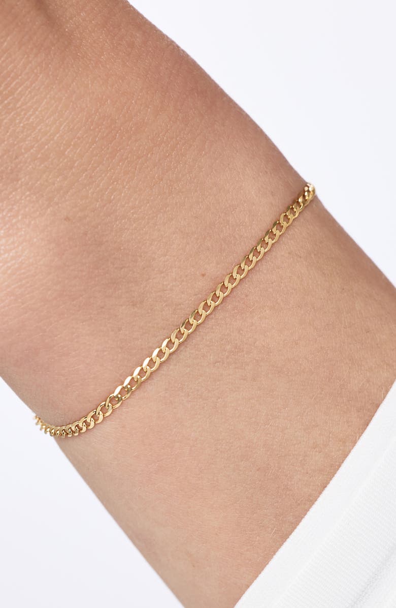 Ana Luisa Solid Yellow Gold - Mini Curb Chain Bracelet, Alternate, color, Gold