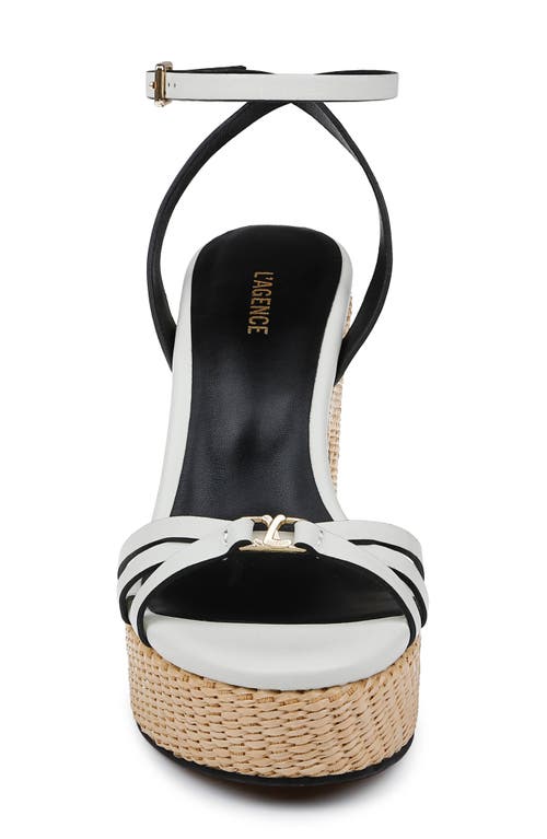 L'agence Genevra Ankle Strap Platform Sandal In White