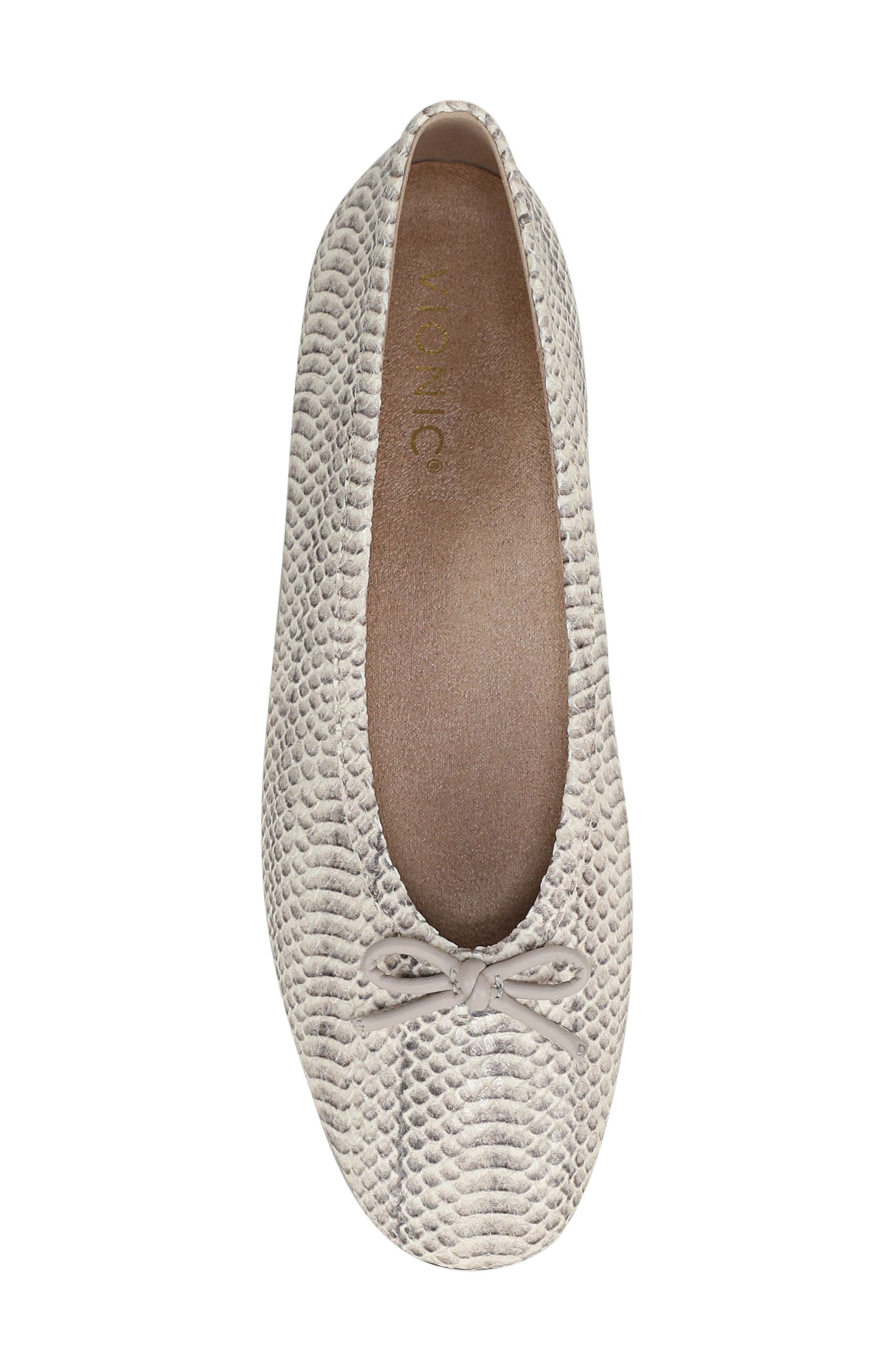 Vionic Larissa Ballet Flat, Alternate, color, Ivory Python Leather