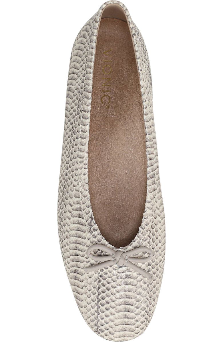 Vionic Larissa Ballet Flat, Alternate, color, Ivory Python Leather
