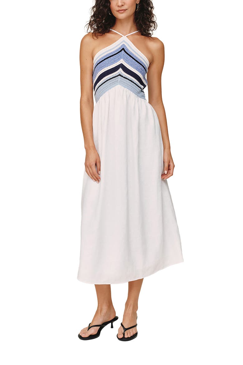 crochet stripe dress boohoo Women's Beach Crochet Stripe Knitted Maxi Dress | Size: Medium