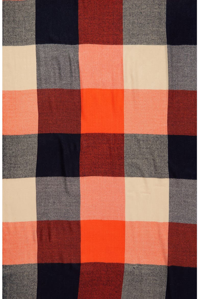 Checkmate Fringe Scarf, Alternate, color, IMPACT ORANGE