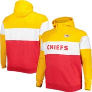New Era Men's New Era Gold/Red Kansas City Chiefs Big & Tall Current Team Colorblock Fleece Raglan Pullover Hoodie