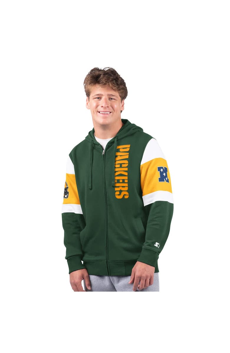 STARTER Men's Starter Green Green Bay Packers Extreme Full-Zip Hoodie, Alternate, color, Green