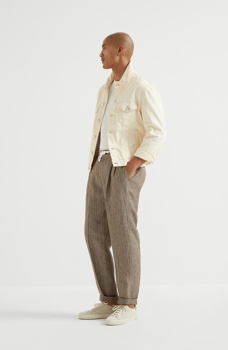 Brunello Cucinelli Trousers with double pleats and drawstring, Alternate, color,