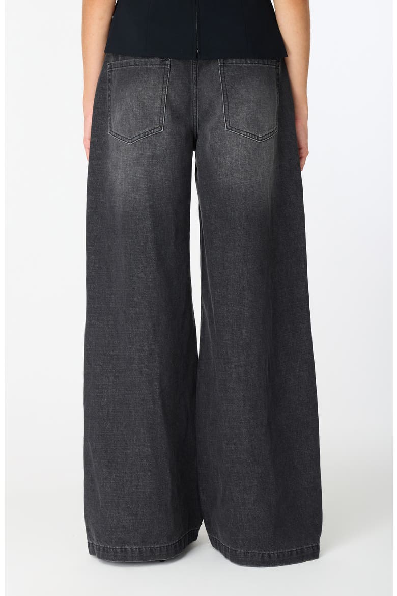 Maya Mid Rise Ultra Wide Leg Jeans, Alternate, color, BLACK WASH