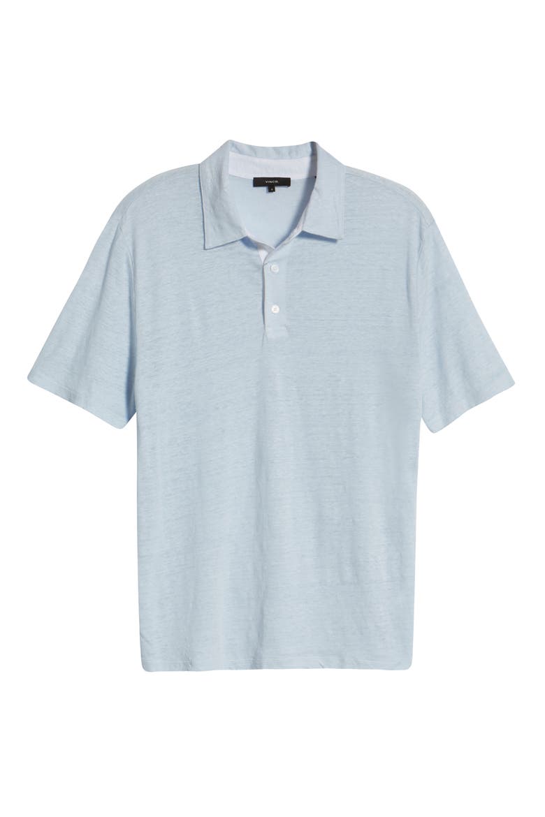 Linen Polo Shirt, Alternate, color, LUCENT BLUE