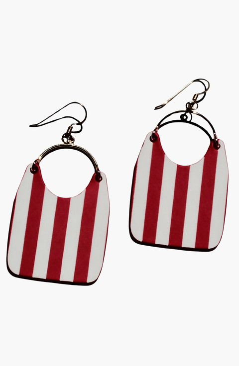Hoosier Stripe Charlies Earrings