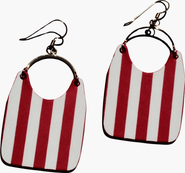 Nickel & Suede Hoosier Stripe Charlies Earrings