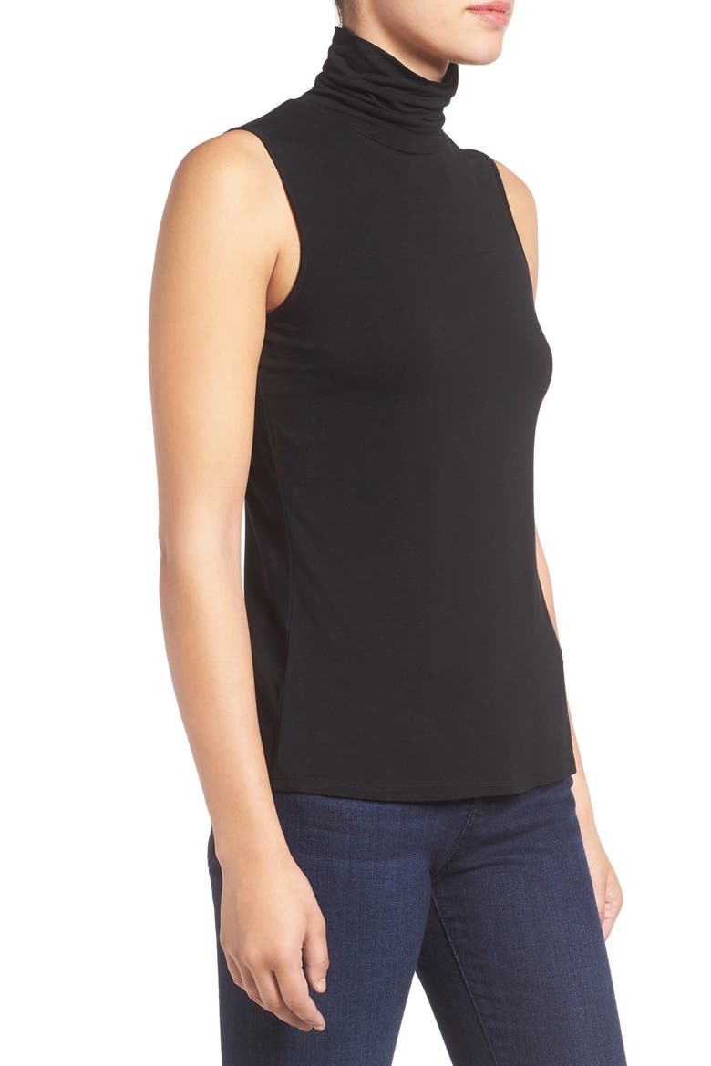 Sleeveless Turtleneck Top, Alternate, color, RICH BLACK
