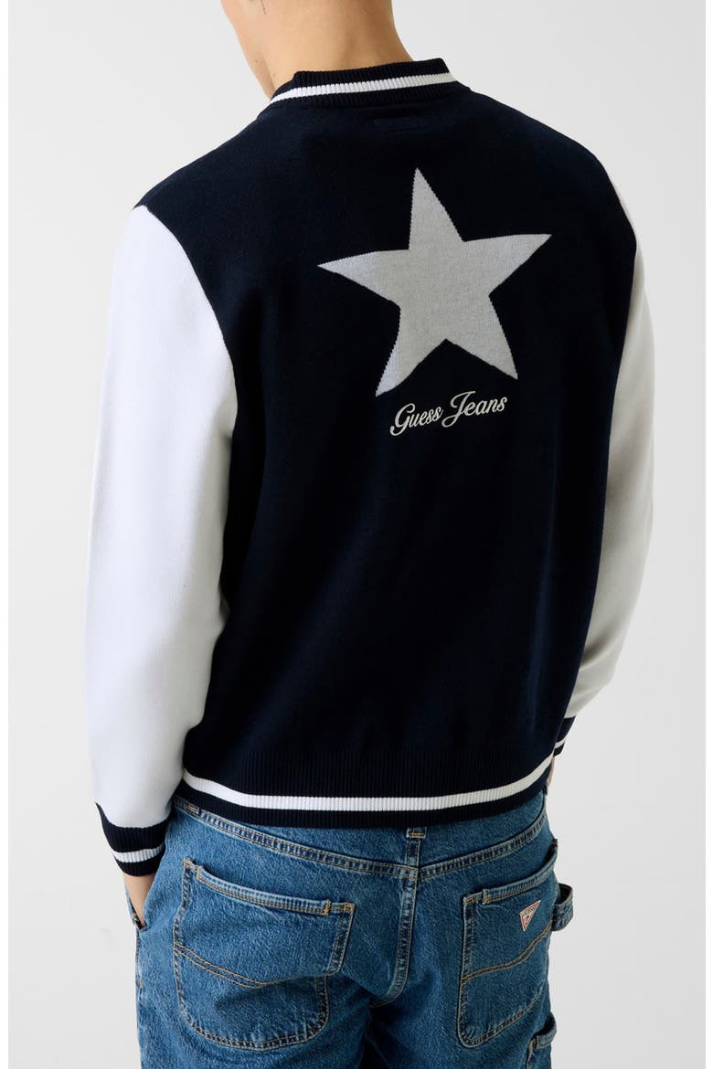 Jacquard Star Bomber Jacket, Alternate, color, A71W-TURQU