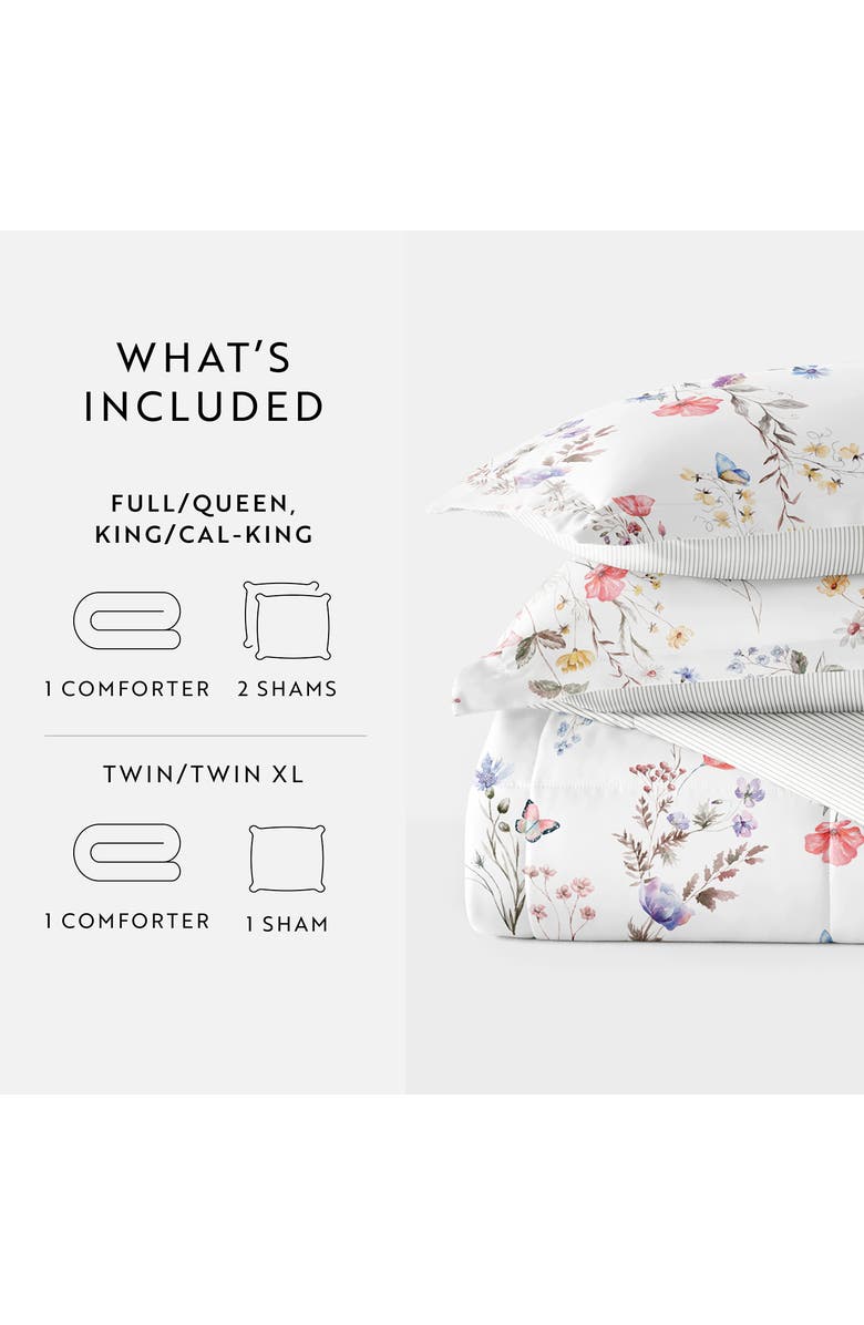 IENJOY HOME Meadow Stripe Reversible 3-Piece Comforter Set, Alternate, color, Pink