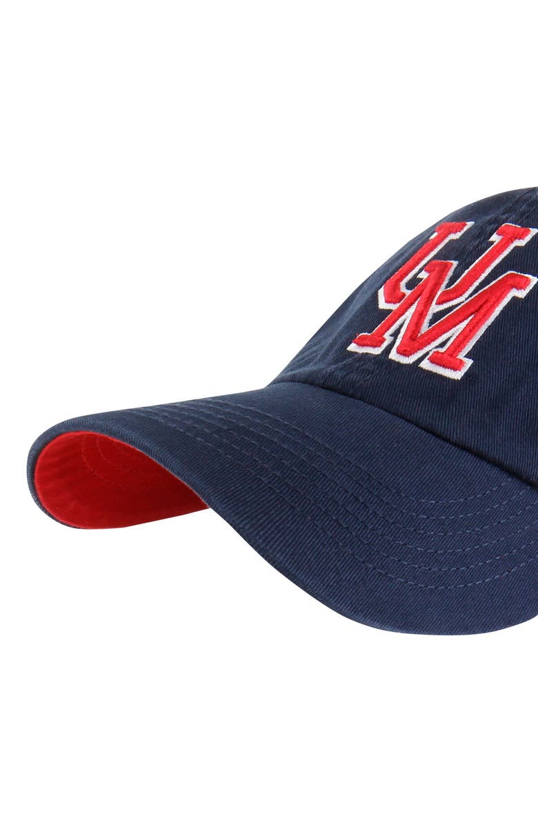 '47 Men's '47 Navy Ole Miss Rebels Vintage Sure Shot Franchise Fitted Hat, Alternate, color, Navy