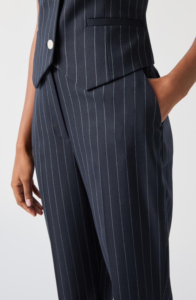LK Bennett Bella Pinstripe Pants, Alternate, color, Navy
