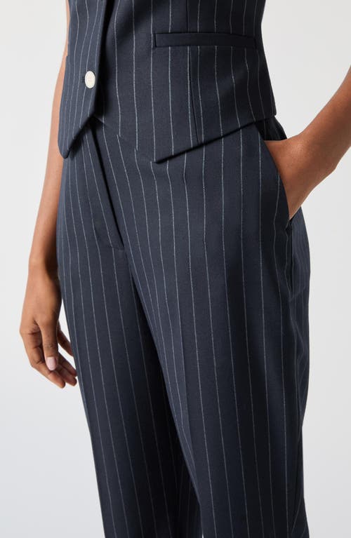 Lk Bennett Bella Pinstripe Pants In Navy