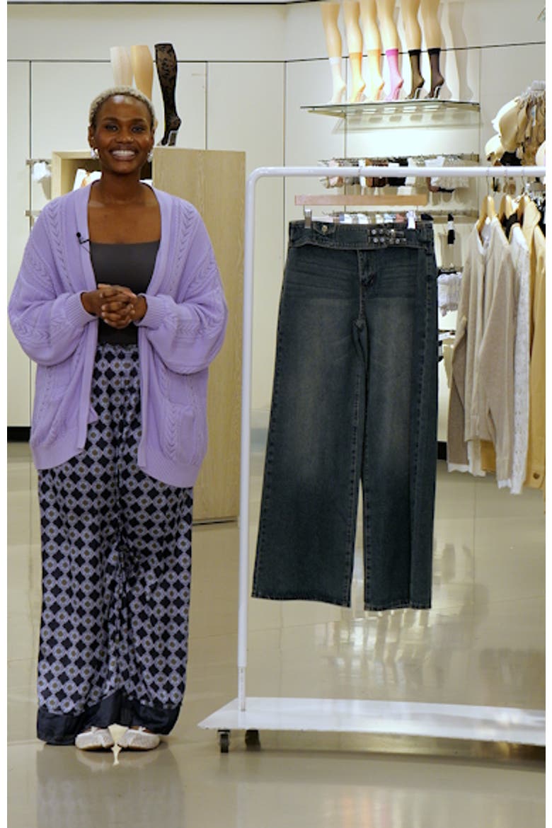 Double Buckle Low Rise Wide Leg Jeans video
