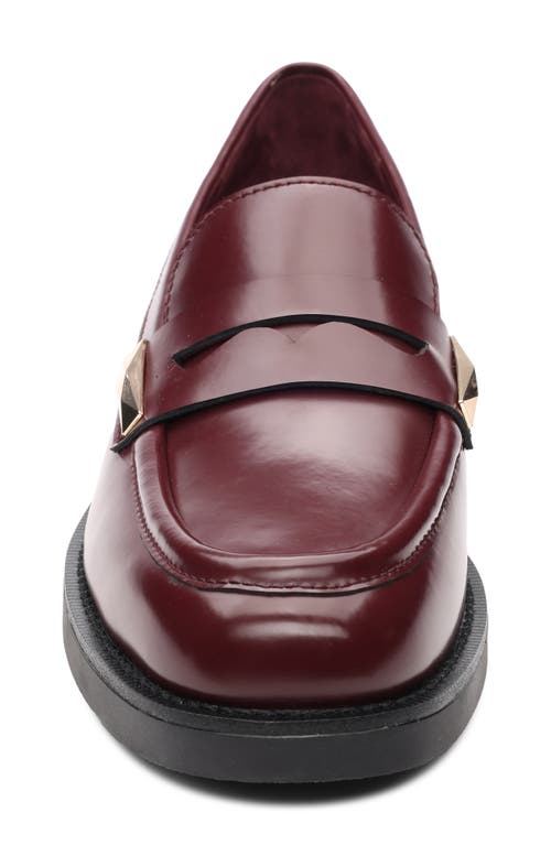 Ash Whisper Stud Penny Loafer In Burgundy