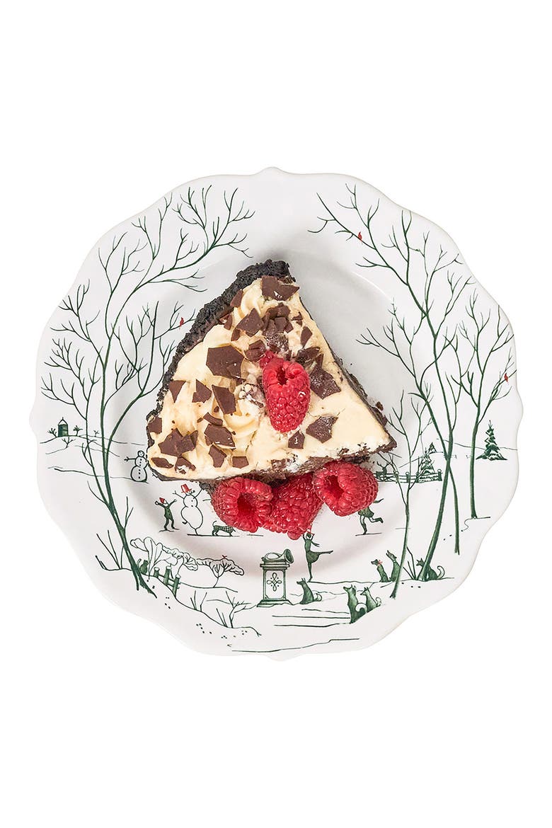 Country Estate Winter Frolic Dessert/Salad Plate, Alternate, color, EVERGREEN