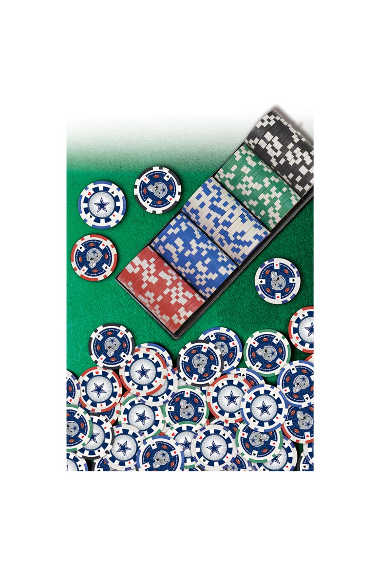 Dallas Cowboys 100 Piece Poker Chips, Alternate, color, Multicolor
