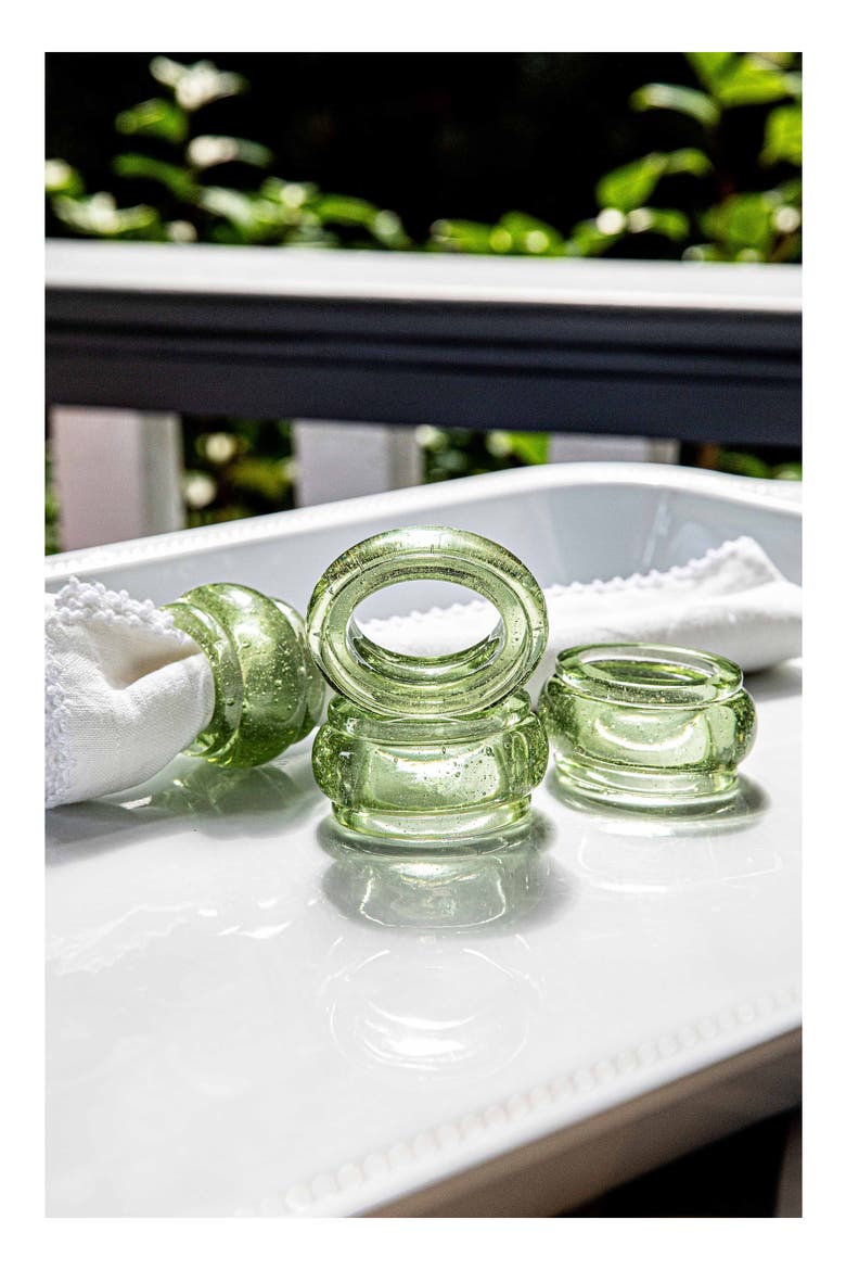 Provence Set of 4 Napkin Rings, Alternate, color, BASIL