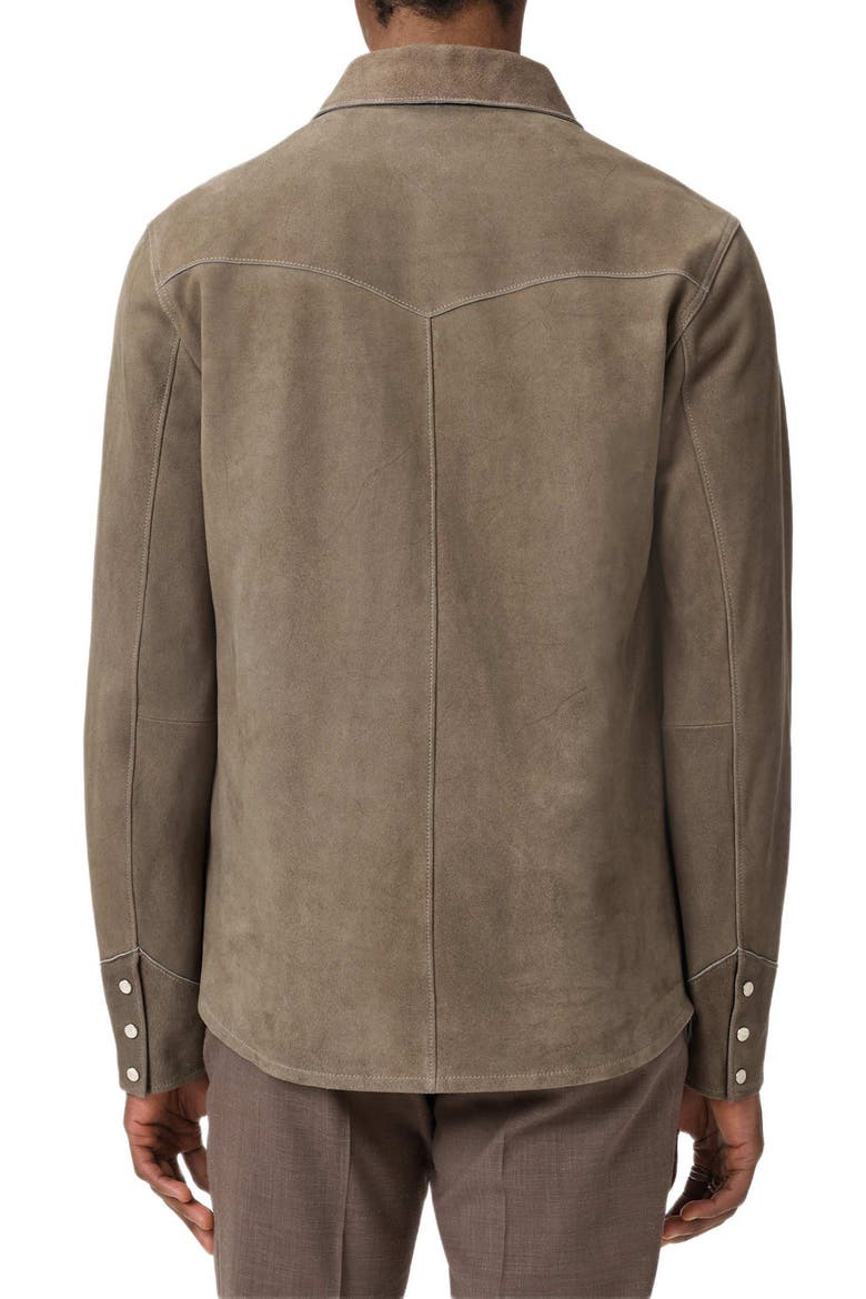 Sage Suede Shirt Jacket, Alternate, color, HAZE GREY
