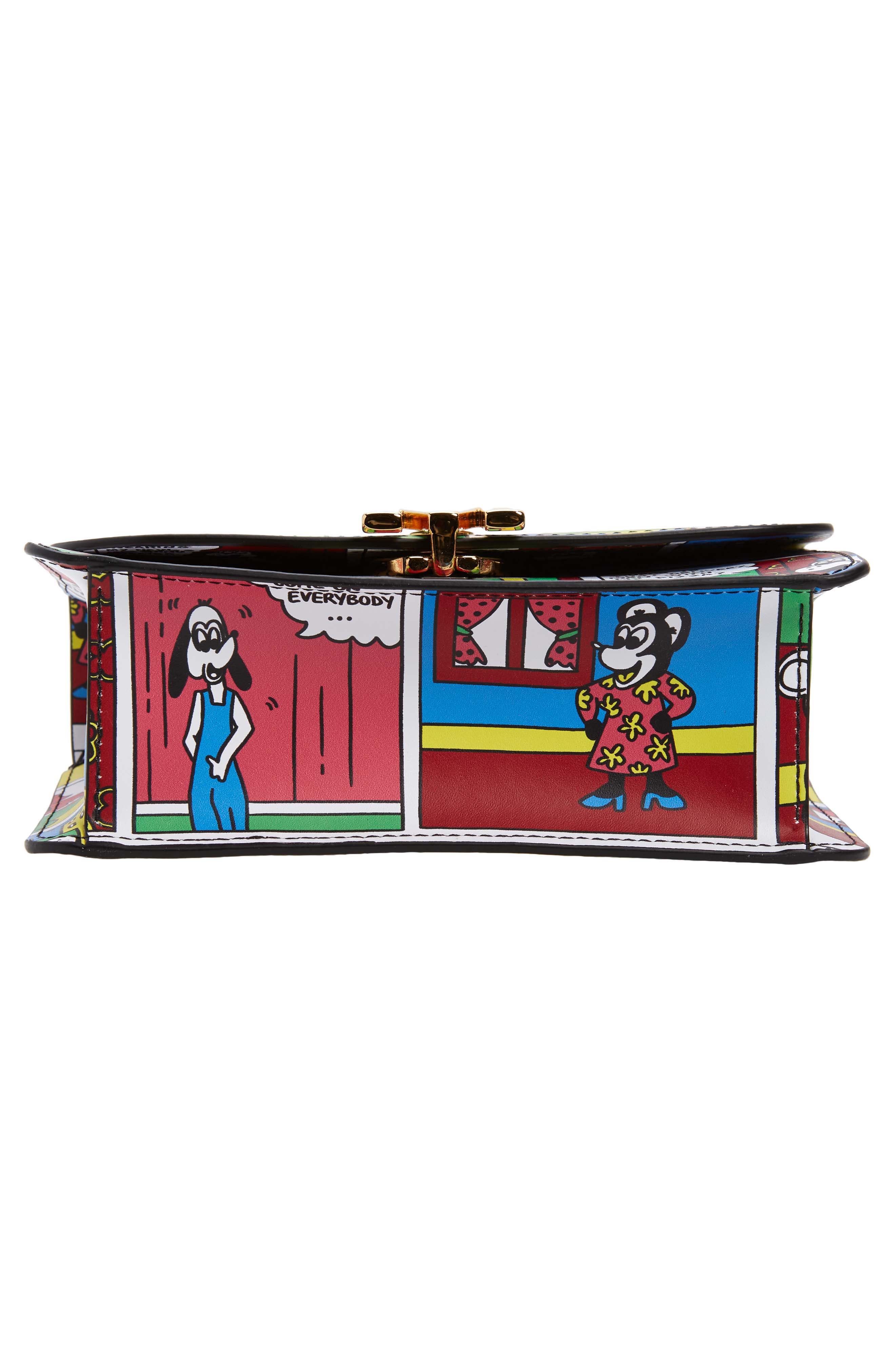 Moschino Comic Leather Shoulder Bag, Alternate, color, 