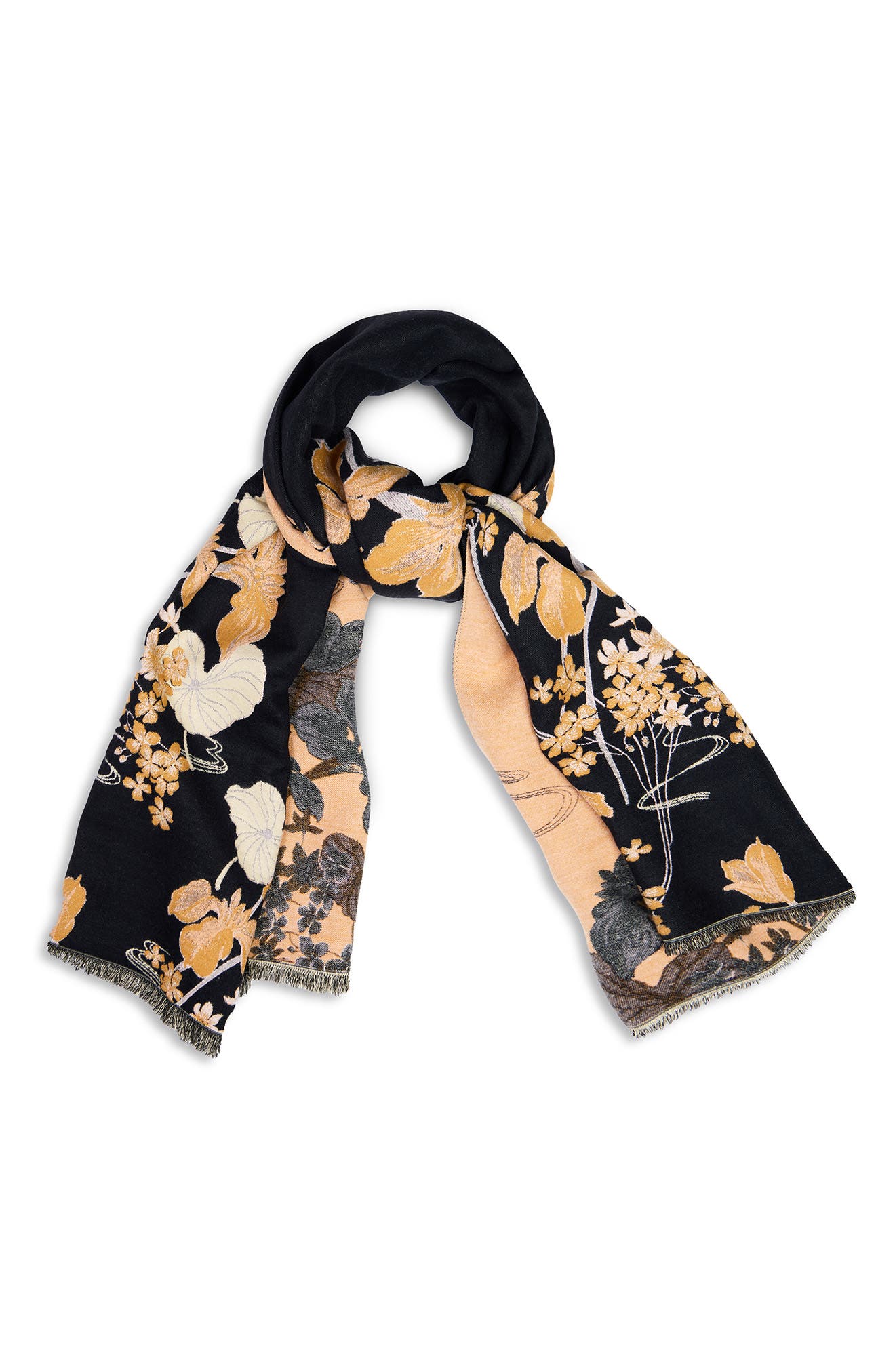 SAACHI SAACHI FLORAL REVERSIBLE SCARF