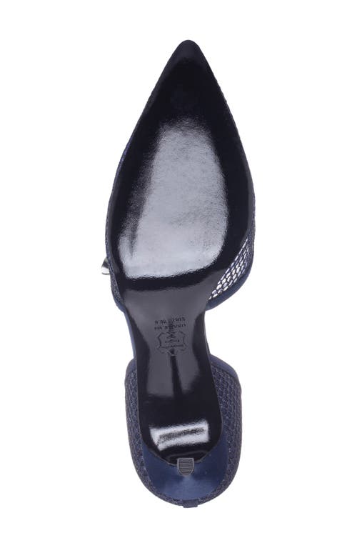 Nina Nashly Pointed Toe Cap Toe Mary Jane Pump In Blue