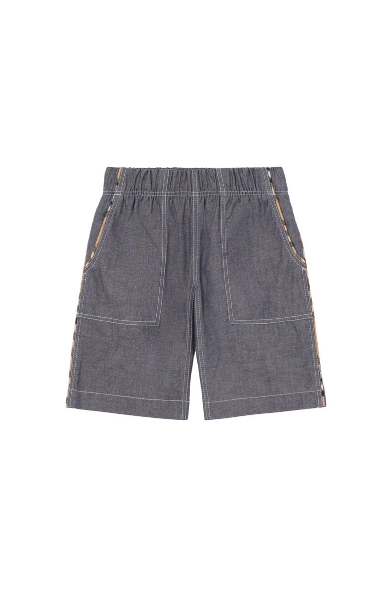 Burberry Cotton Cargo Shorts, Main, color, Damson Blue Melange