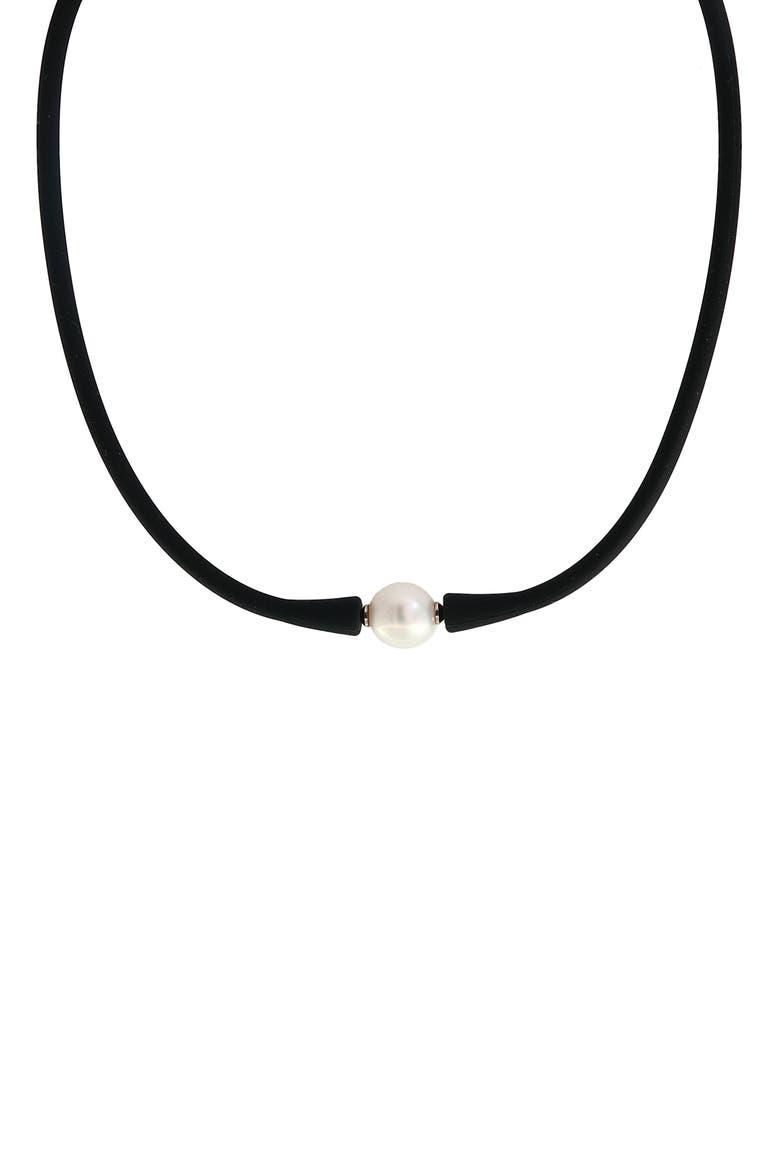 Rubber 11mm Freshwater Pearl Necklace, Main, color, WHITE