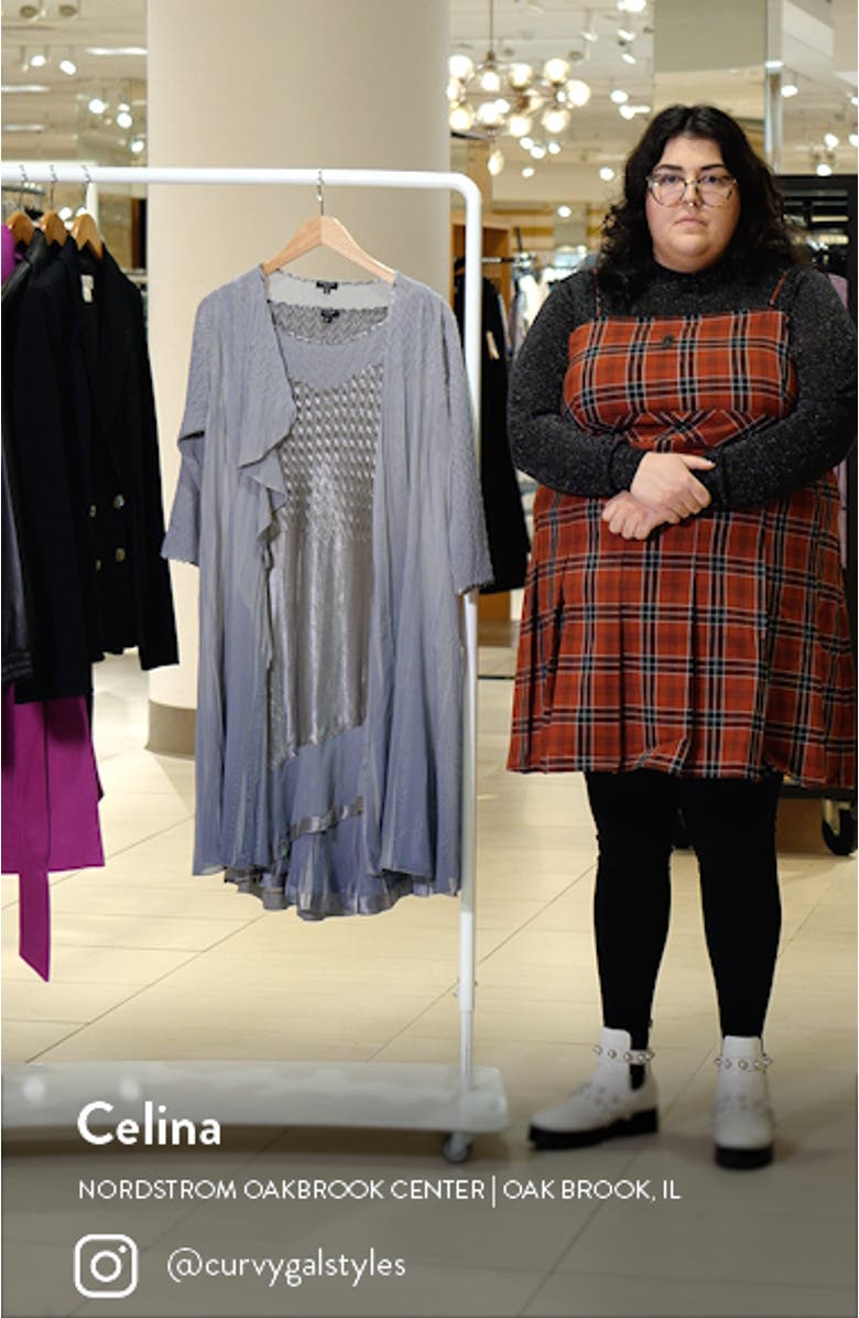 Charmeuse & Chiffon Cocktail Dress with Duster Jacket, sales video thumbnail