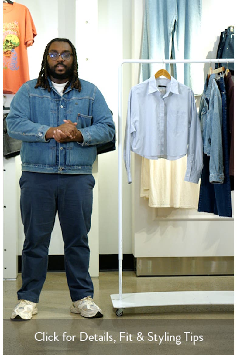 Marin Stripe Crop Cotton Button-Up Shirt video