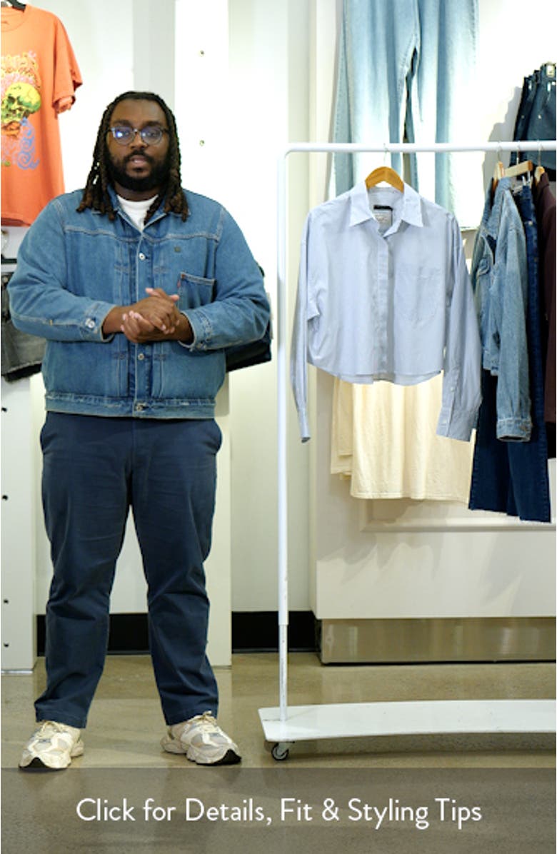 Marin Stripe Crop Cotton Button-Up Shirt, sales video thumbnail