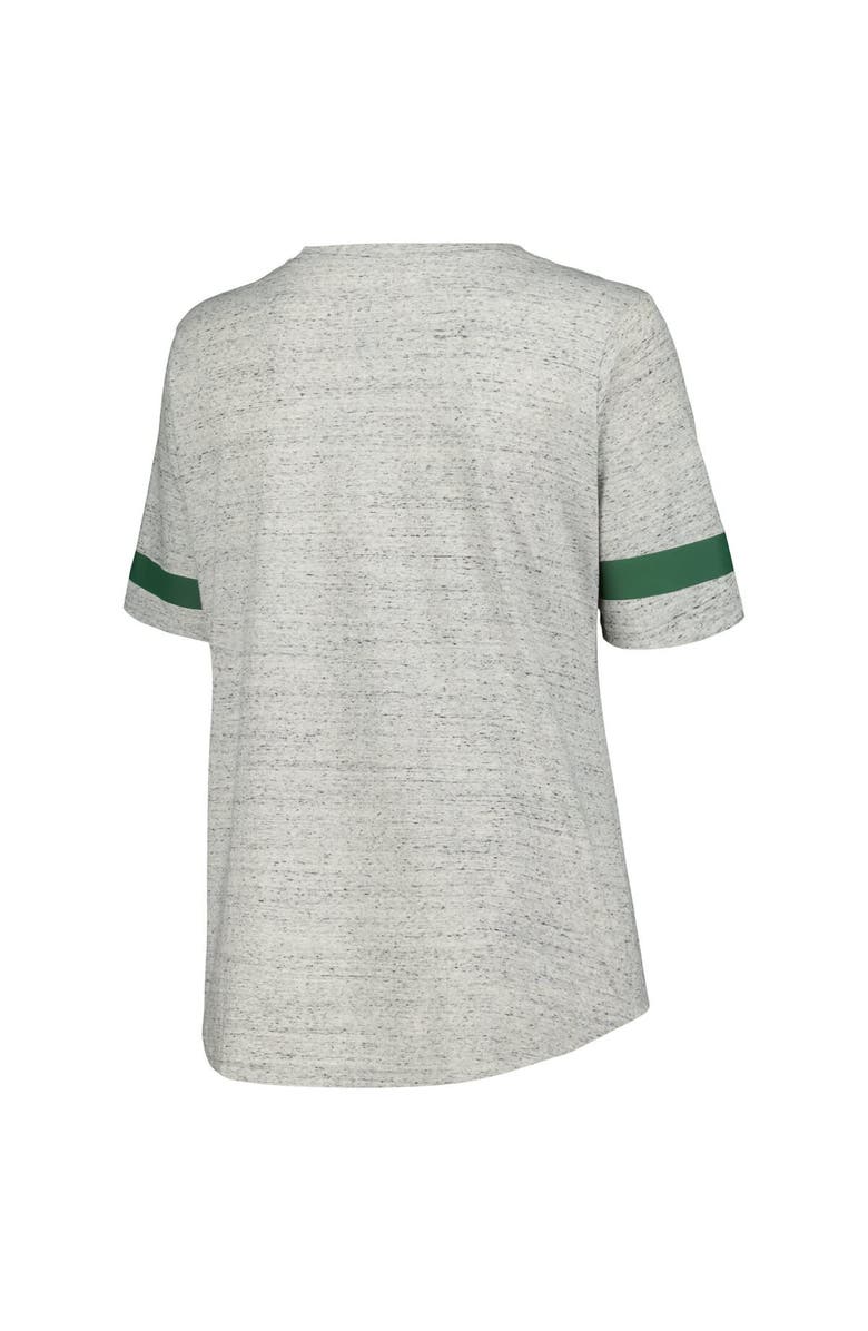 FANATICS Women's Fanatics Branded Heather Gray Minnesota Wild Plus Size Lace-Up T-Shirt, Alternate, color,