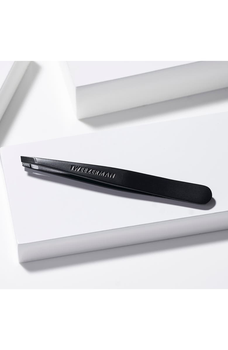 TWEEZERMAN Black Matte Slant Tweezer, Alternate, color, Black