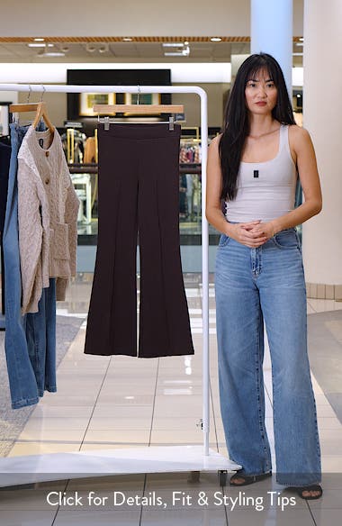 Caslon® Rib Knit Kick Flare Pants (Women) | Nordstrom