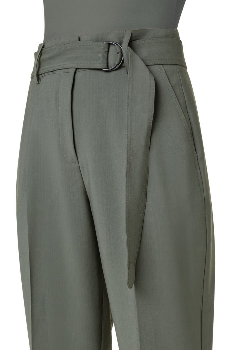 Akris punto Fred Belted Stretch Virgin Wool Trousers, Alternate, color, 