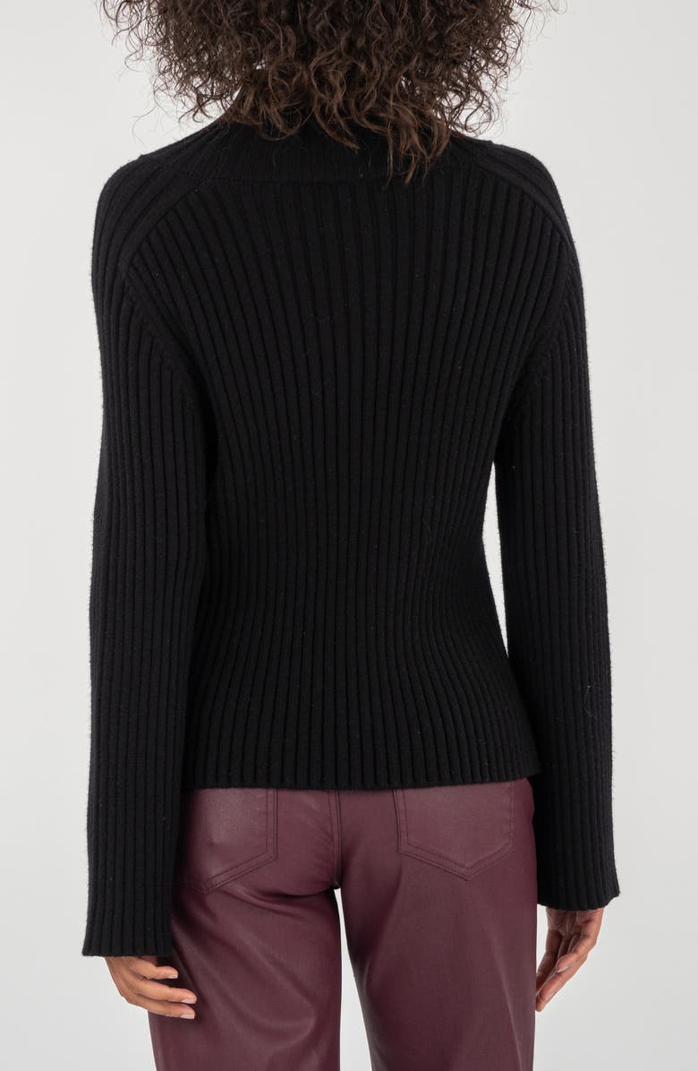 KUT from the Kloth Hera Mock Neck Rib Sweater, Alternate, color, Black