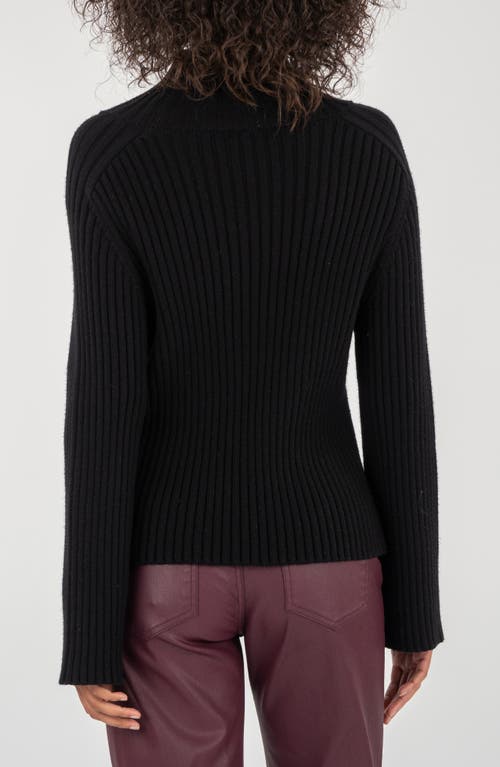 Kut From The Kloth Hera Mock Neck Rib Sweater In Black