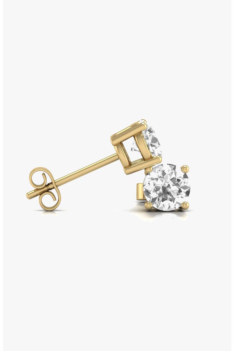 14k Gold Stud Lab Diamond 1.25 Carats Earrings, Alternate, color, Yellow Gold