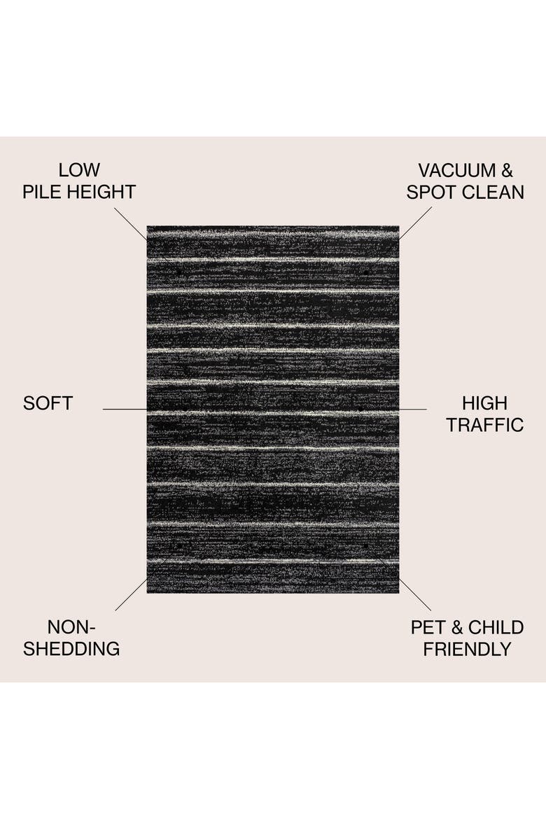 Williamsburg Minimalist Stripe Area Rug, Alternate, color, Black/Cream