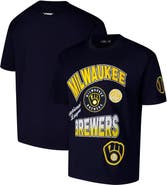 PRO STANDARD Men's Pro Standard Navy Milwaukee Brewers Turn It Up Dropped Shoulder T-Shirt
