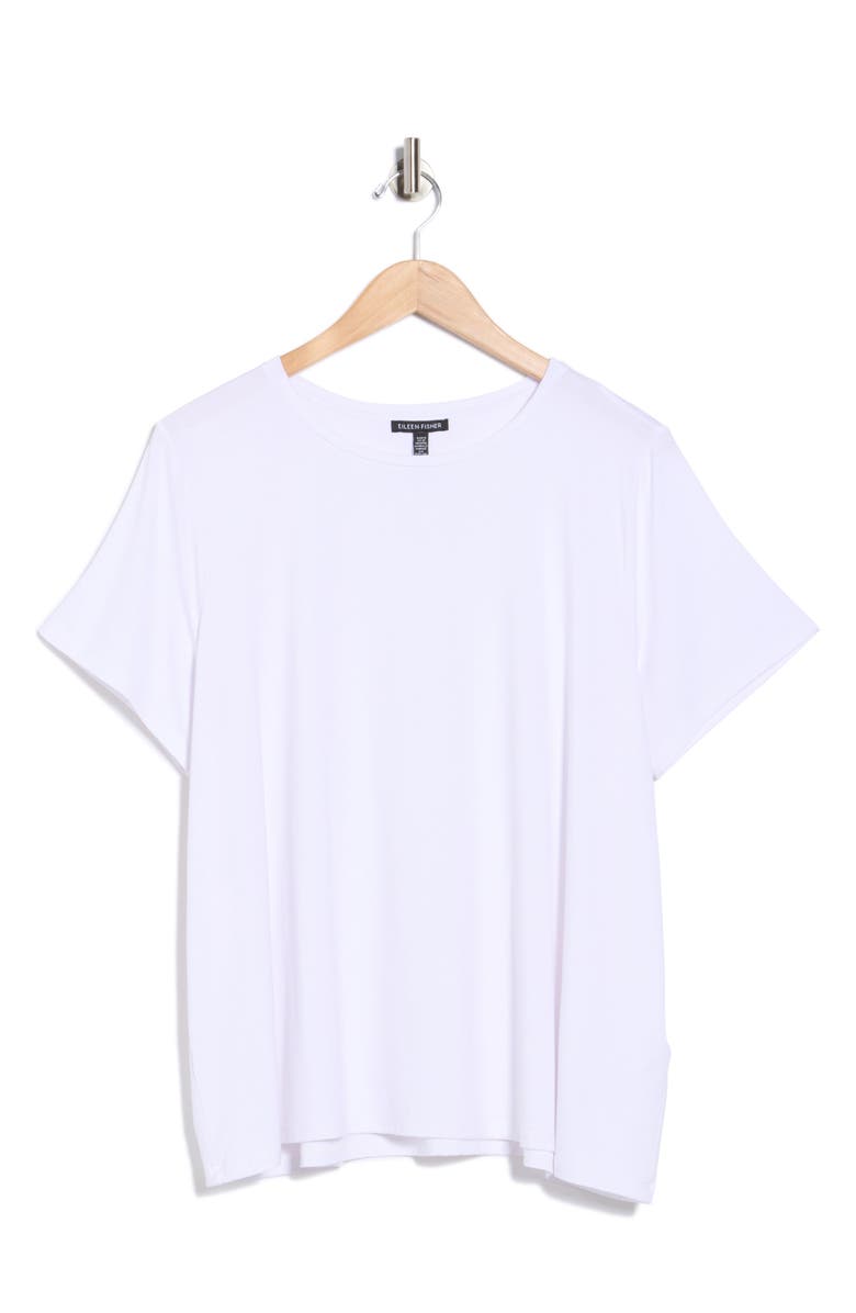 Eileen Fisher Crewneck Short Sleeve T-Shirt, Main, color, White