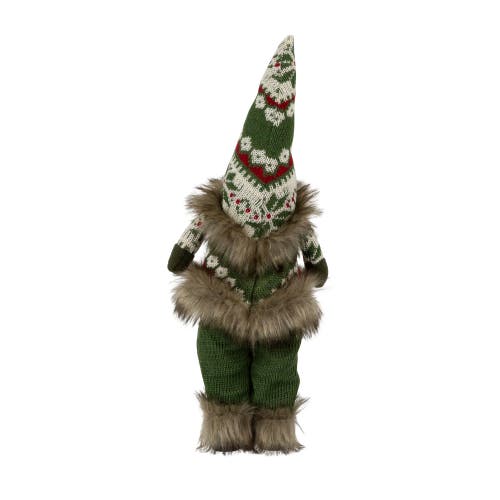 Northlight Standing Gnome With Knitted Outfit Christmas Figure In Green