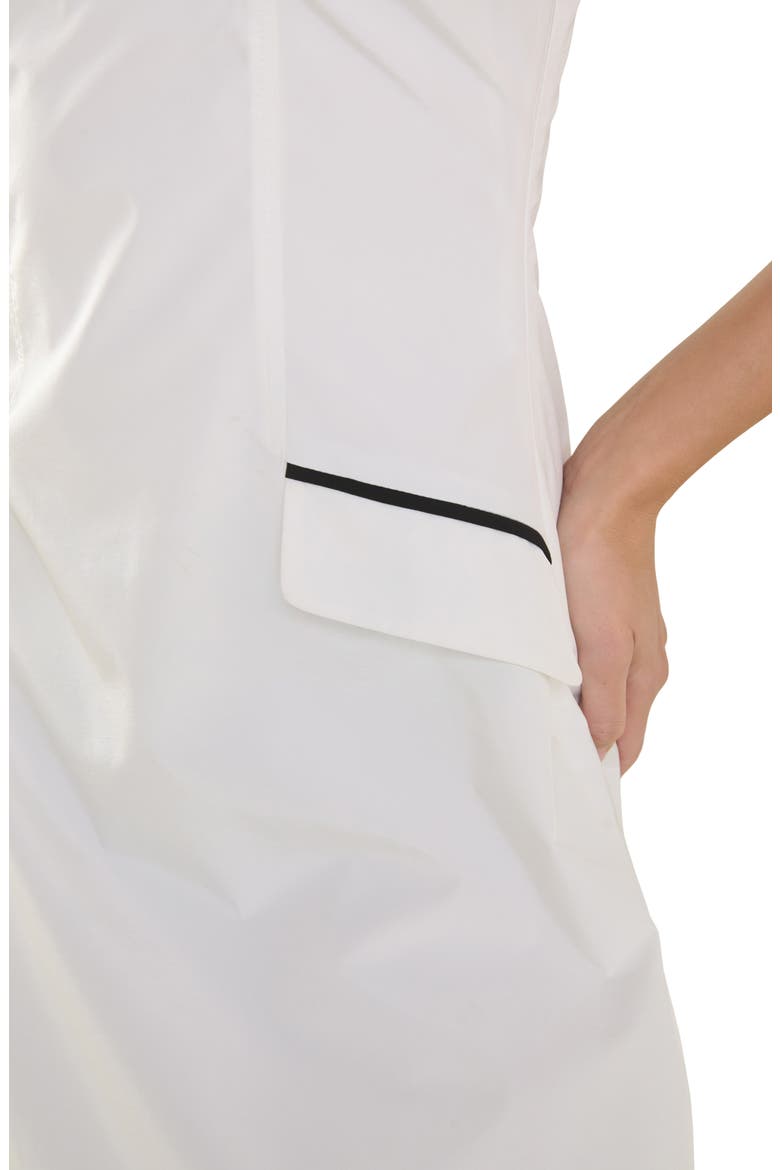 Pocket Flap Detail Midi Dress, Alternate, color, WHITE/BLACK
