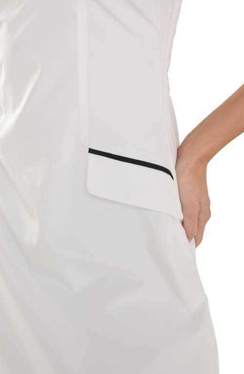 Endless Rose Pocket Flap Midi Dress In White/black