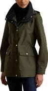 Lauren Ralph Lauren Hooded Contrast Trim Windbreaker Jacket