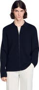 SANDRO Zipped viscose knit cardigan