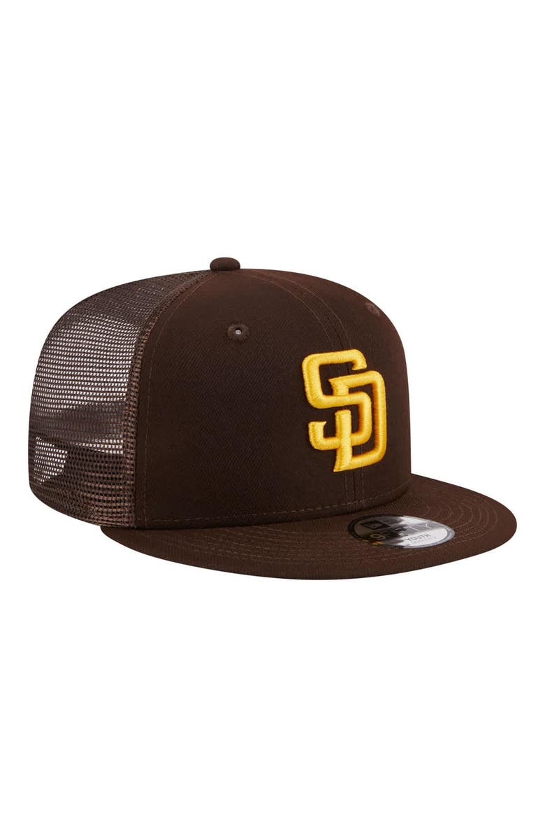 New Era Youth New Era Brown San Diego Padres 9FIFTY Trucker Snapback Hat, Alternate, color, Brown