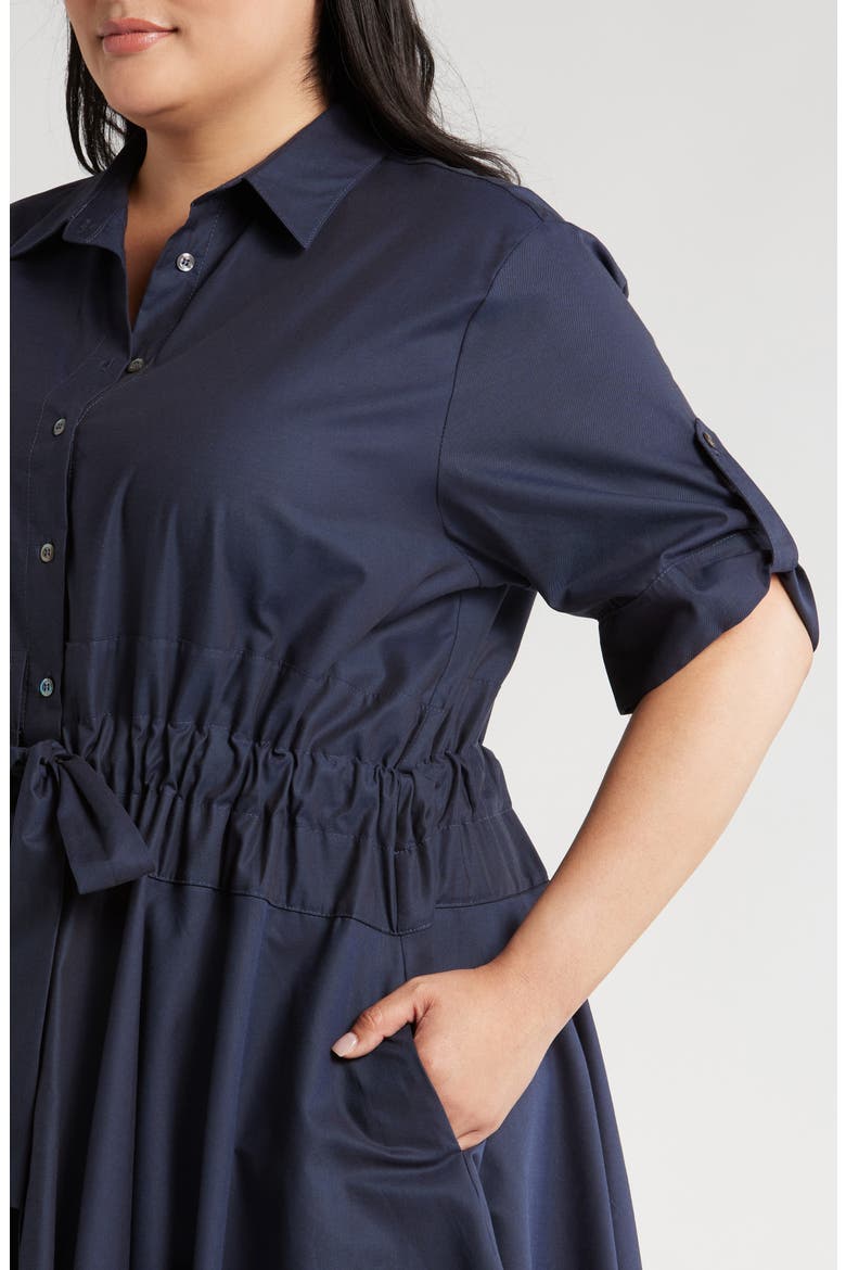 Meadow Drawstring Waist Shirtdress, Alternate, color, DARK NAVY